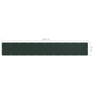 Paravan de balcon, verde închis, 75x500 cm, țesătură oxford - Img 5
