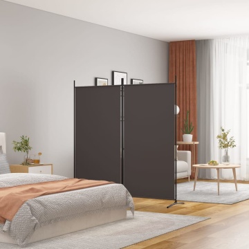 Paravan de cameră cu 2 panouri, maro, 175x180 cm, textil - Img 1
