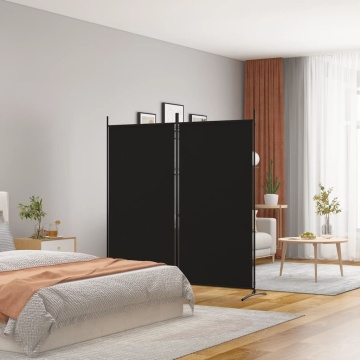 Paravan de cameră cu 2 panouri, negru, 175x180 cm, textil - Img 1