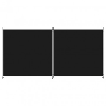 Paravan de cameră cu 2 panouri, negru, 348x180 cm, textil - Img 3