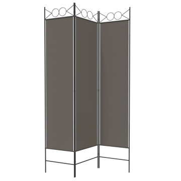 Paravan de cameră cu 3 panouri, antracit, 120x200 cm, textil - Img 4
