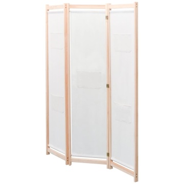 Paravan de cameră cu 3 panouri, crem, 120x170x4 cm, textil - Img 2