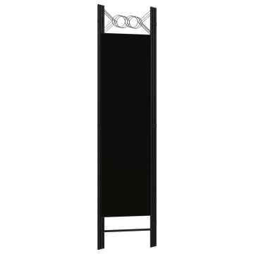 Paravan de cameră cu 3 panouri, negru, 120 x 180 cm - Img 4