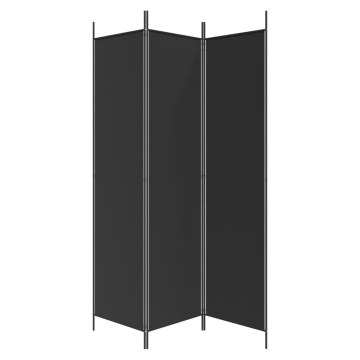 Paravan de cameră cu 3 panouri, negru, 150x200 cm, textil - Img 4