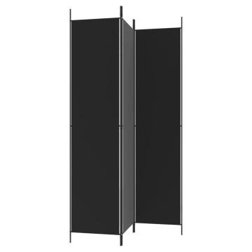 Paravan de cameră cu 3 panouri, negru, 150x220 cm, textil - Img 8