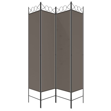 Paravan de cameră cu 4 panouri, antracit, 160x200 cm, textil - Img 8
