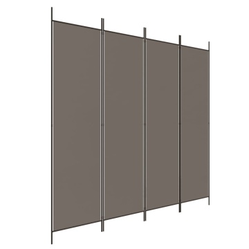 Paravan de cameră cu 4 panouri, antracit, 200x220 cm, textil - Img 2