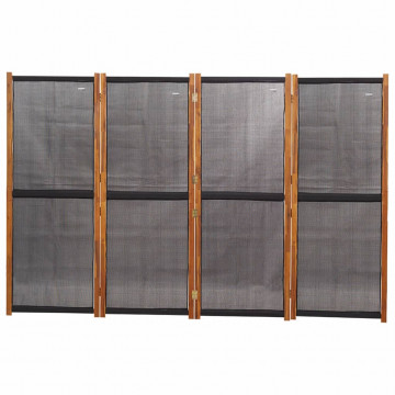 Paravan de cameră cu 4 panouri, negru, 280x180 cm - Img 4