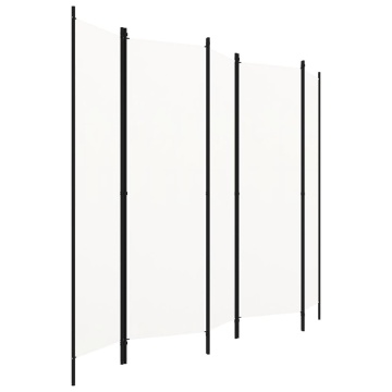 Paravan de cameră cu 5 panouri, alb, 250 x 180 cm - Img 2