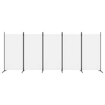 Paravan de cameră cu 5 panouri, Alb, 433x180 cm, textil - Img 3