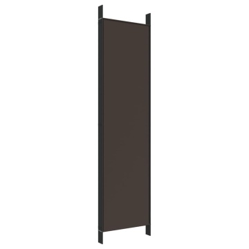 Paravan de cameră cu 5 panouri maro 250x200 cm material textil - Img 5