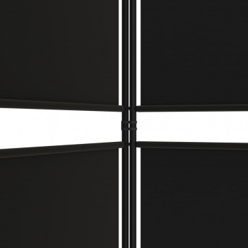 Paravan de cameră cu 5 panouri, negru, 250x200 cm, textil - Img 6