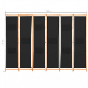 Paravan de cameră cu 6 panouri, 240x170 x4 cm, material textil - Img 8