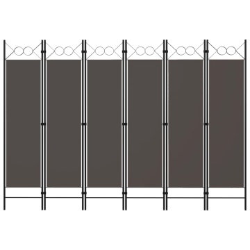 Paravan de cameră cu 6 panouri, antracit, 240 x 180 cm - Img 1