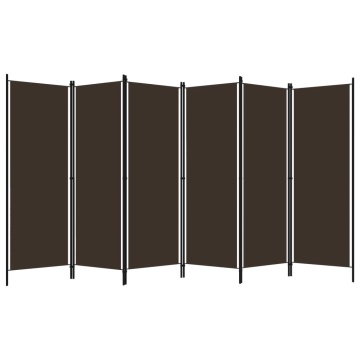 Paravan de cameră cu 6 panouri, maro, 300 x 180 cm - Img 2