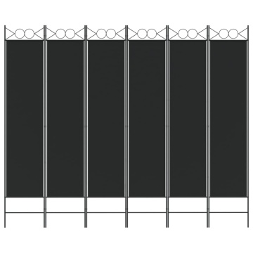 Paravan de cameră cu 6 panouri, negru, 240x200 cm, textil - Img 3