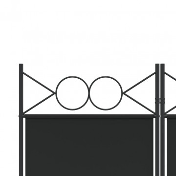 Paravan de cameră cu 6 panouri, negru, 240x200 cm, textil - Img 6