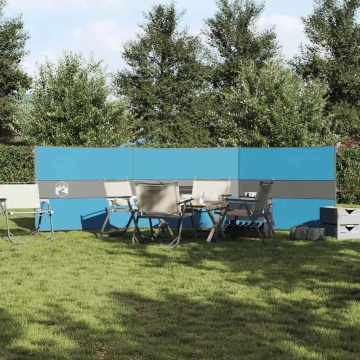 Paravan de camping, albastru, 490x123 cm, impermeabil - Img 3