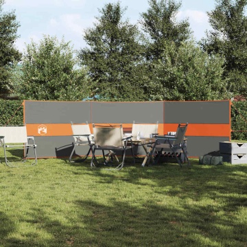 Paravan de camping, gri/portocaliu, 490x123 cm, impermeabil - Img 3