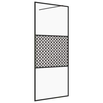 Paravan de duș walk-in negru 115x195 cm sticlă ESG transparentă - Img 2