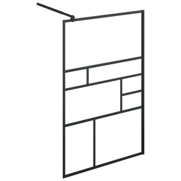 Paravan de duș walk-in negru 115x195 cm sticlă ESG transparentă - Img 4