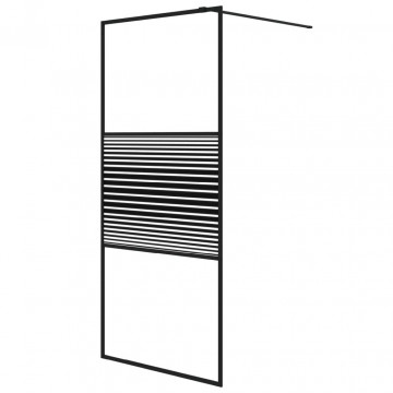 Paravan de duș walk-in negru 90x195 cm sticlă ESG transparentă - Img 2