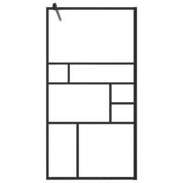 Paravan duș walk-in cu raft negru 100x195cm sticlă ESG/aluminiu - Img 4