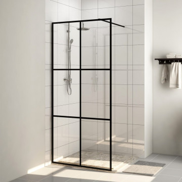 Paravan duș walk-in, negru, 100x195 cm, sticlă ESG transparentă - Img 1
