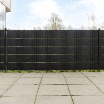 Paravane pentru balcon, 5 buc., negru, 255x19 cm, poliratan - Img 1