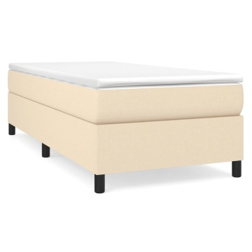 Pat box spring cu saltea, crem, 90x200 cm, textil - Img 2