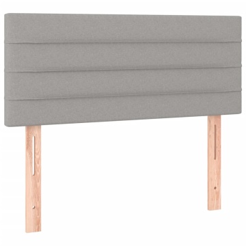 Pat box spring cu saltea, gri deschis, 100x200 cm, textil - Img 5