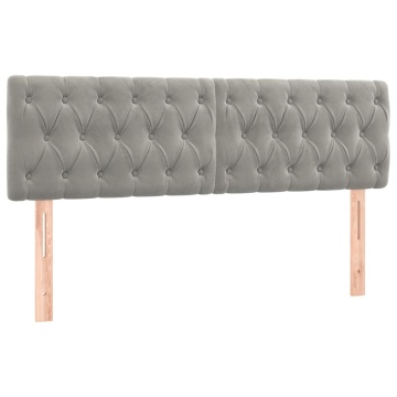 Pat box spring cu saltea, gri deschis, 140x200 cm, catifea - Img 5