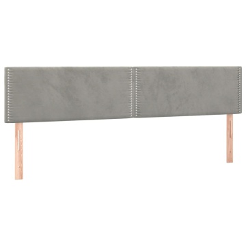 Pat box spring cu saltea, gri deschis, 160x200 cm, catifea - Img 5
