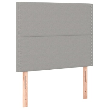 Pat box spring cu saltea, gri deschis, 90x190 cm, textil - Img 8
