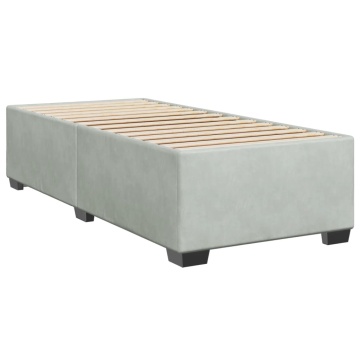 Pat box spring cu saltea, gri deschis, 90x200 cm, catifea - Img 8