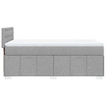 Pat box spring cu saltea, gri deschis, 90x200 cm, textil - Img 8