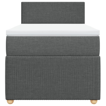 Pat box spring cu saltea, gri închis, 100x200 cm, textil - Img 5