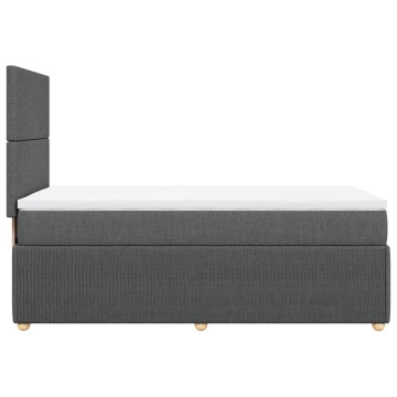 Pat box spring cu saltea, gri închis, 100x200 cm, textil - Img 8