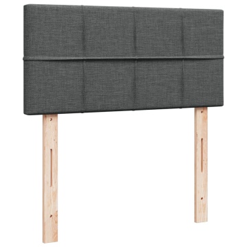 Pat box spring cu saltea, gri închis, 100x200 cm, textil - Img 6