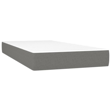 Pat box spring cu saltea, gri închis, 100x200 cm, textil - Img 7