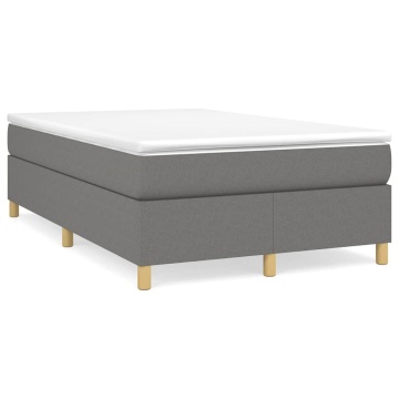 Pat box spring cu saltea, gri închis, 120x190 cm, textil - Img 1