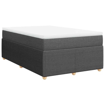 Pat box spring cu saltea, gri închis, 120x190 cm, textil - Img 2