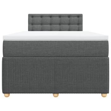 Pat box spring cu saltea, gri închis, 120x200 cm, textil - Img 4