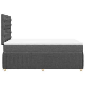 Pat box spring cu saltea, gri închis, 120x200 cm, textil - Img 8