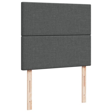 Pat box spring cu saltea, gri închis, 120x200 cm, textil - Img 6