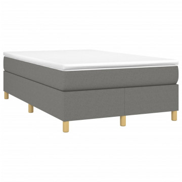 Pat box spring cu saltea, gri închis, 120x200 cm, textil - Img 3