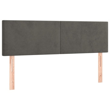Pat box spring cu saltea, gri închis, 140x190 cm, catifea - Img 5