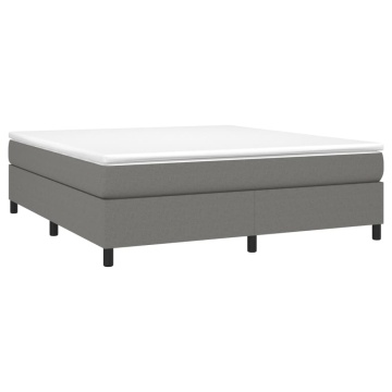 Pat box spring cu saltea, gri închis, 180x200 cm, textil - Img 3