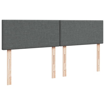Pat box spring cu saltea, gri închis, 180x200 cm, textil - Img 6