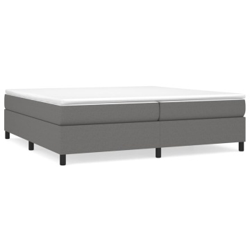 Pat box spring cu saltea, gri închis, 200x200 cm, textil - Img 2